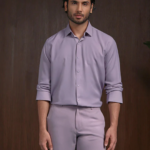 Purple Slim Fit Stroma Shirt with Timeless Plain Design