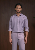 Purple Slim Fit Stroma Shirt with Timeless Plain Design