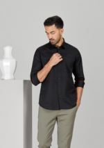 Black Cotton Designer Shirt in Slim Fit - Image 2