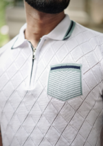 WHITE HALF SLEEVE KNITTED TSHIRT - Image 2