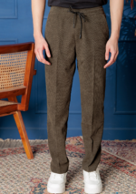 OLIVE CORDUROY RELAXED FIT TROUSER - Image 2